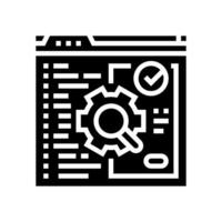 software testing glyph icon vector illustration