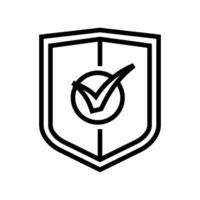 shield check mark line icon vector illustration