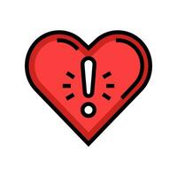 heart exclamation point color icon vector illustration