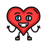heart character happy emotions color icon vector illustration
