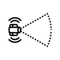 lidar sensors autonomous delivery line icon vector illustration