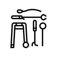 adaptive equipment occupational therapist line icon vector illustration