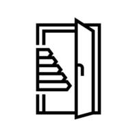 puertas energía eficiente línea icono vector ilustración