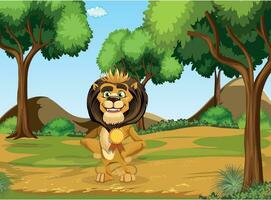 selva Rey león dibujos animados trabajo vector