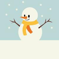 Cute snowman. Vector illustration in flat, simple style. Design element for posters, prints for clothing, banners, covers, websites, social networks, logo, postcard