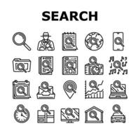 search web website internet icons set vector