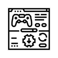 actualizaciones juego desarrollo línea icono vector ilustración