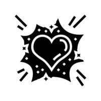 flickering heart strong feelings glyph icon vector illustration