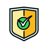 shield check mark color icon vector illustration