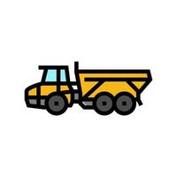 articulated hauler construction vehicle color icon vector illustration