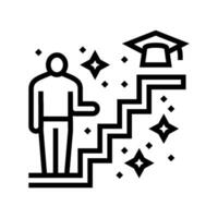 learning path online learning platform line icon vector illustration