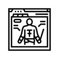 character design game development line icon vector illustration