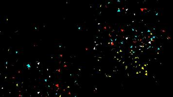 colorful particle Confetti explosion animation on a black background video