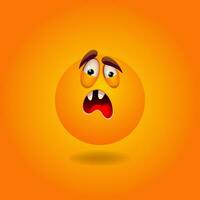 Surprised, confused, scared, strange, puzzled Smile or Emoji. Emotions. Design element for advertising, posters, prints for clothing, banners, covers, children's products, websites, social networks vector