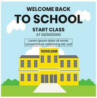 back to school sale banner, poster, flat design colorful, vector