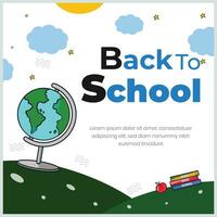 back to school sale banner, poster, flat design colorful, vector