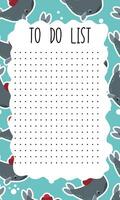 To do lists simple design with  trendy background. Template for agenda, planners, check lists, and other kids stationery.Vector vector
