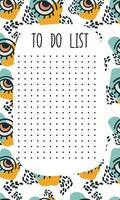 To do lists simple design with  trendy background. Template for agenda, planners, check lists, and other kids stationery.Vector vector