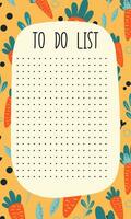 To do lists simple design with  trendy background. Template for agenda, planners, check lists, and other kids stationery.Vector vector