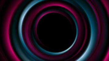 Glowing blue and purple smooth circles abstract video animation