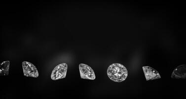 Diamond Background - Luxury Beautiful Shiny Diamond in Brilliant Cut on Black Background - Crystal Background photo