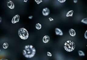 Falling Diamonds in Brilliant Cut - Diamond Backdrop, Crystal Background, Wallpaper photo