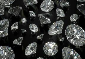 Diamond Background - Luxury Beautiful Shiny Diamond in Brilliant Cut on Black Background - Crystal Background photo