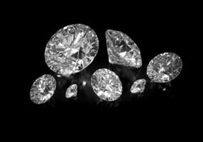 Diamond Background - Luxury Beautiful Shiny Diamond in Brilliant Cut on Black Background - Crystal Background photo