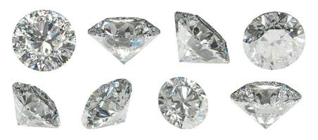 Beautiful Shiny Diamond in Brilliant Cut on White Background,- Crystal Background photo