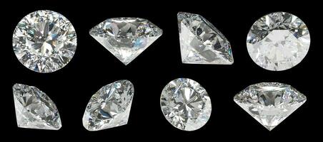 hermosa brillante diamante en brillante cortar en negro antecedentes - diamante fondo, cristal antecedentes foto