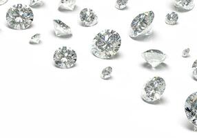 Beautiful Shiny Diamond in Brilliant Cut on White Background,- Crystal Background photo