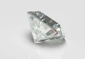Beautiful Shiny Diamond in Brilliant Cut on White Background,- Crystal Background photo