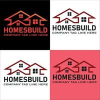 diseño de vector de logotipo de bienes raíces, edificación y construcción