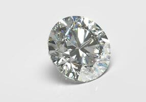 Beautiful Shiny Diamond in Brilliant Cut on White Background,- Crystal Background photo