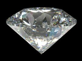 Beautiful Shiny Diamond in Brilliant Cut on Black Background - Diamond Backdrop, Crystal Background photo