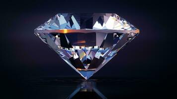 Luxury Shinning Diamond Balanced on Rippled Water Surface with Reflected Sky Background, Diamond Wallpaper, photo