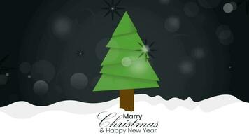 Marry Christmas and Happy New Year 2024 Wishes Bokeh Free Video . christmas Tree Animation video .