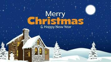 Marry Christmas and Happy New Year 2024 Wishes Bokeh Free Video . Christmas Tree Animation video .