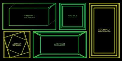 Set of background, banner, poster with neon blurred frames minimalist style vector image