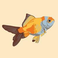 Golden fish. Vector illustration in a flat style. Suitable for print, design, logo, posters, fabric print