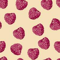 Raspberry. Vector. Cartoon style. Seamless Pattern, Background, Wallpaper. Perfect for prints vector