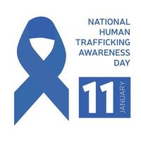 National human trafficking awareness day lettering inscription. Handwriting text banner for National human trafficking awareness day. Hand drawn vector art.