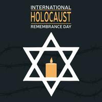 International Holocaust Remembrance Day lettering inscription. Handwriting text banner for International Holocaust Remembrance Day. Hand drawn vector art.