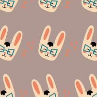 Cute rabbit, bunny. Vector. Cartoon style. Seamless Pattern, Background, Wallpaper. Perfect for prints vector