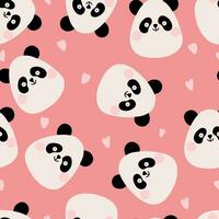 linda panda. vector. dibujos animados estilo. sin costura patrón, fondo, fondo de pantalla. Perfecto para huellas dactilares vector