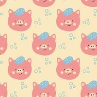 Cute pink pigs. Vector. Cartoon style. Seamless Pattern, Background, Wallpaper. Perfect for prints vector