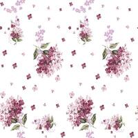 Seamless watercolor floral design with light background for textile prints. vector