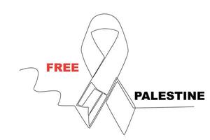 A ribbon defending Palestine vector