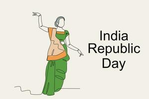 color ilustración de un mujer bailando a un indio festival vector