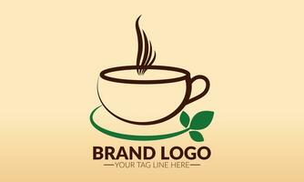 café logo. té taza logo o icono. té logo. vector